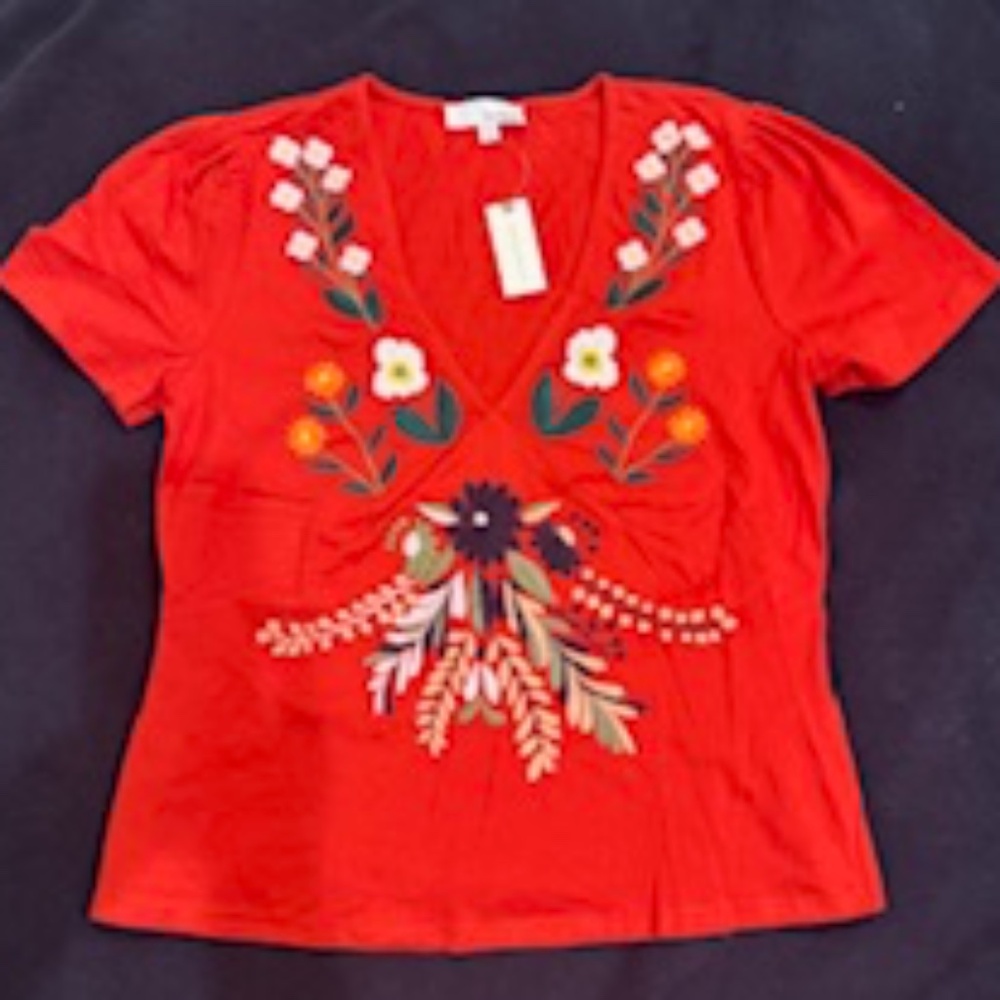 From Anthropologie- sold out!  NWT Embroidered top from Isla Maude, Medium, $98